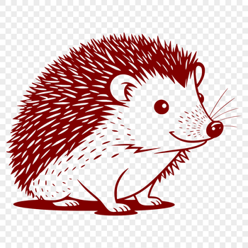 A detailed illustration of a hedgehog in various poses and angles, suitable for vector graphics and digital design.