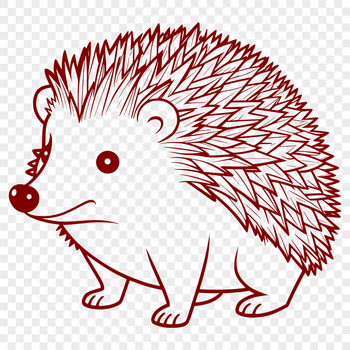 A detailed illustration of a hedgehog's body, suitable for vector graphics and cutting machine designs.