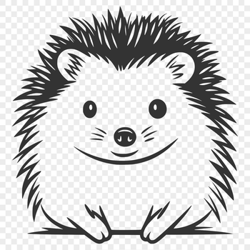 A full-body illustration of a smiling hedgehog in vector format.
