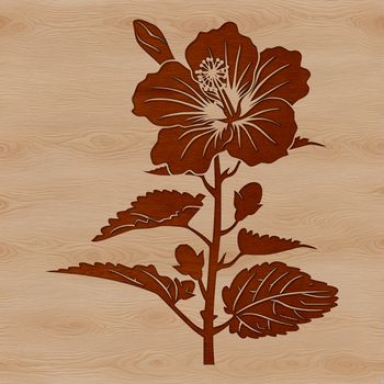 A detailed illustration of a single hibiscus flower with multiple petals, suitable for digital art projects.