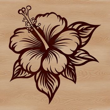 A stylized illustration of a hibiscus flower with multiple petals, suitable for vector graphic design and printing.