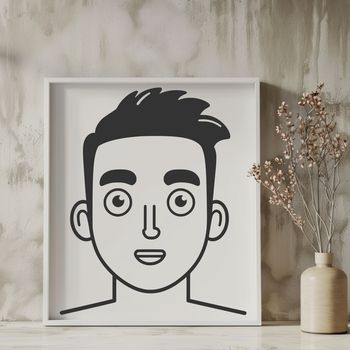 A simplified illustration of a man in vector format.