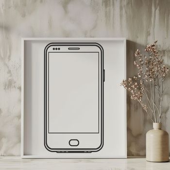 A vector graphic representation of a modern mobile phone device.