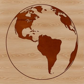 A vector illustration of a globe representing our planet Earth.