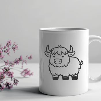 Highland Cow Drawing In PNG & SVG - Free Digital Download