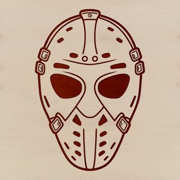 A stylized illustration of a hockey player's mask, suitable for vector art projects.