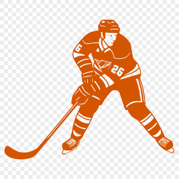 A stylized illustration of a hockey player in action, created as a vector graphic for various design applications.