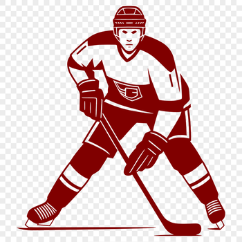 Hockey player in action, a vector graphic illustration.