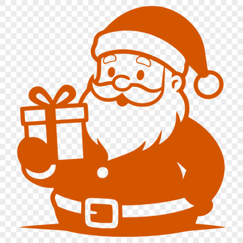 An SVG illustration of Father Christmas in a red suit with white fur trim.