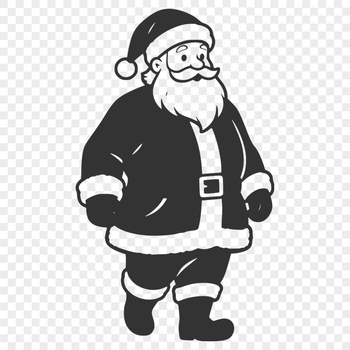 A vector illustration of Father Christmas in red and white attire.