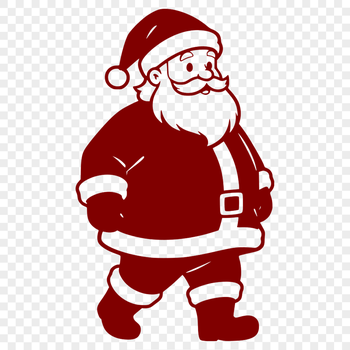 Vector art of a smiling Santa Claus in holiday attire.