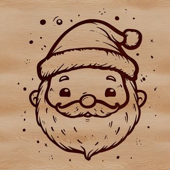 Illustration of Father Christmas in festive holiday attire.