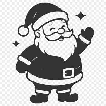 Jolly old man in red suit with white beard and hat, symbolizing Christmas spirit.