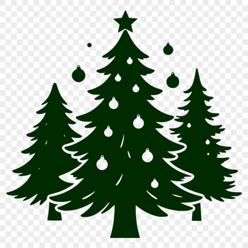 A stylized illustration of a festive Christmas tree in a vector format.