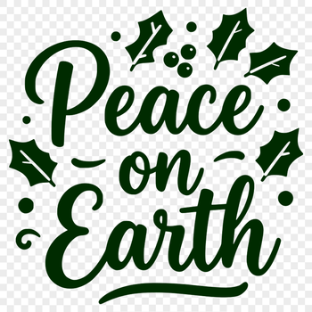 Christmas Quotes in Beautiful Font Vector illustration of a Christmas quote 'Peace on Earth' in a decorative font.