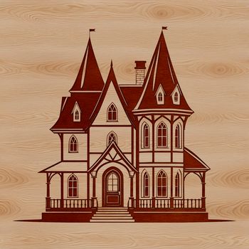 A simple vector illustration of a traditional residential home.