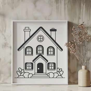 A minimalist illustration of a house in vector format.