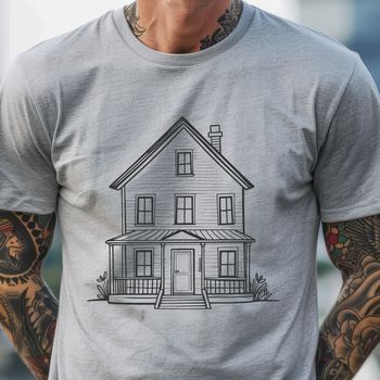 A simple line art illustration of a residential building.