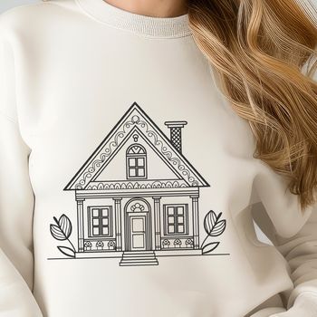 A simple house icon with clean lines and minimalist design.