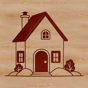 A 2D house illustration created in vector format for various design applications.