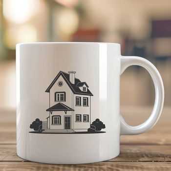 A simple vector illustration of a house with a flat roof.