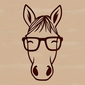 A detailed illustration of an animal wearing glasses in vector format.