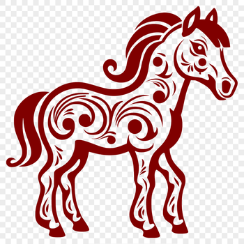 A fully illustrated horse figure created as a vector design, suitable for commercial or personal projects.