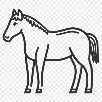 A full-body illustration of a horse in a clean, editable vector format.