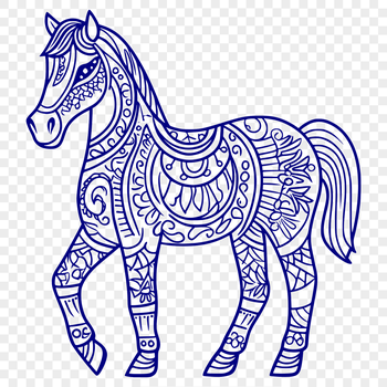 A high-quality, SVG graphic representation of a horse in a clean line art style suitable for commercial or personal use.