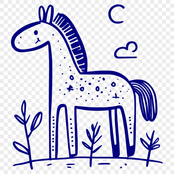 An SVG graphic featuring a stylized representation of a horse, suitable for cutting machines or laser engraving.