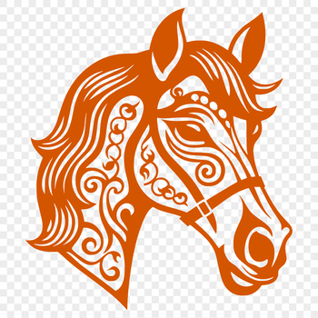A digital representation of a horse in vector format.