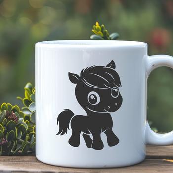 A high-quality SVG illustration of a horse with detailed lines and shapes, suitable for digital cutting machines like Cricut.