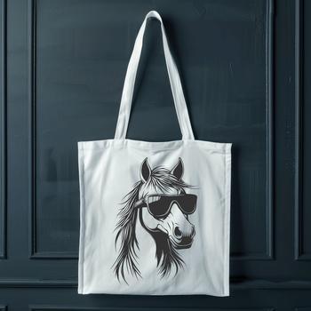 An equine figure wearing trendy sunglasses in a vector format.