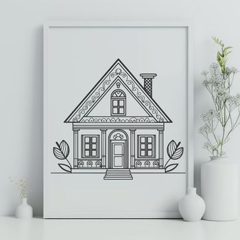 SVG clip art design of a residential house for vector graphics and cutting machine projects