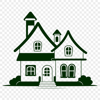 A simple house illustration in vector format, suitable for graphic design and digital cutting.