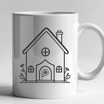 A simple vector illustration of a house with multiple rooms and a garden.