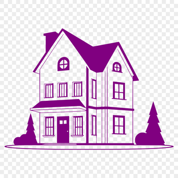 A 2D representation of a residential building with multiple rooms and windows.