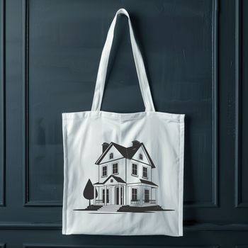 Simple 2D illustration of a residential house with basic architectural details.