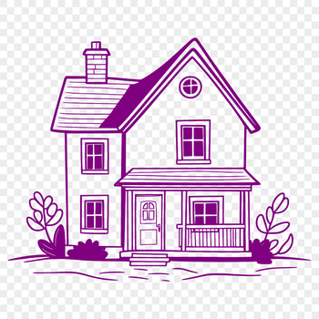 Simple 2D house illustration in vector format.