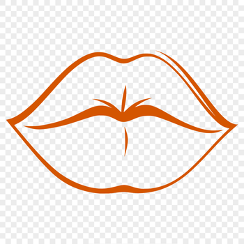 Anatomical representation of human lips in vector format.
