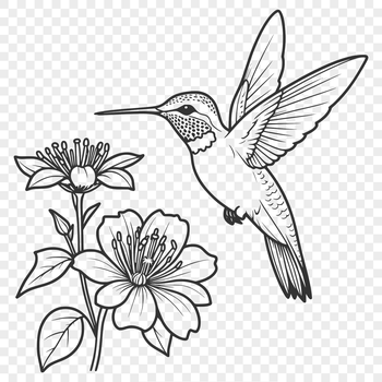 An SVG illustration of a hummingbird with intricate details, suitable for digital designs and crafts.