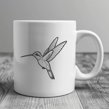 A colorful illustration of a hummingbird in flight, suitable for vector art and design projects.