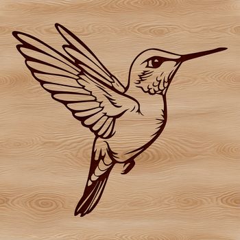 A colorful hummingbird in flight, its iridescent feathers glistening as it sips nectar from a flower.