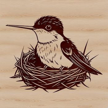 A colorful illustration of a hummingbird in flight, suitable for various design applications.