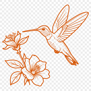 A colorful hummingbird perched on a floral branch, depicted in a vector illustration.