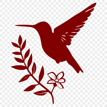 A colorful hummingbird in mid-air, depicted in full body, with intricate details on its feathers.