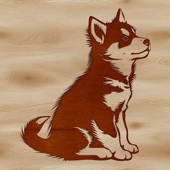 A sitting husky dog breed, suitable for vector design and cutting machine projects.