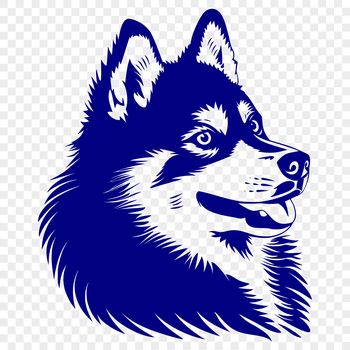 A close-up illustration of a Siberian Husky's head, suitable for digital design and crafting.