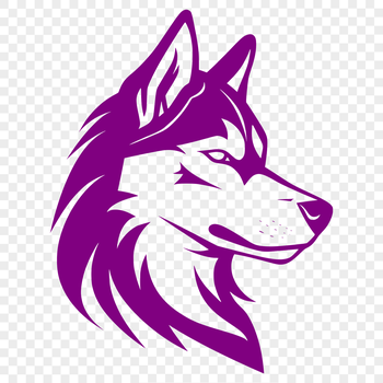 A stylized illustration of a Siberian Husky's head, suitable for digital designs and crafts.