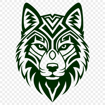 A digital illustration of a Husky dog's head in an ornate design style.